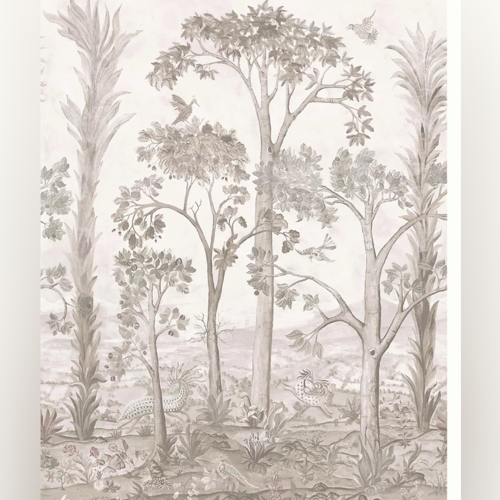 Anthropologie GP&J Baker Kit Kemp Tall Trees Grey Wall Mural